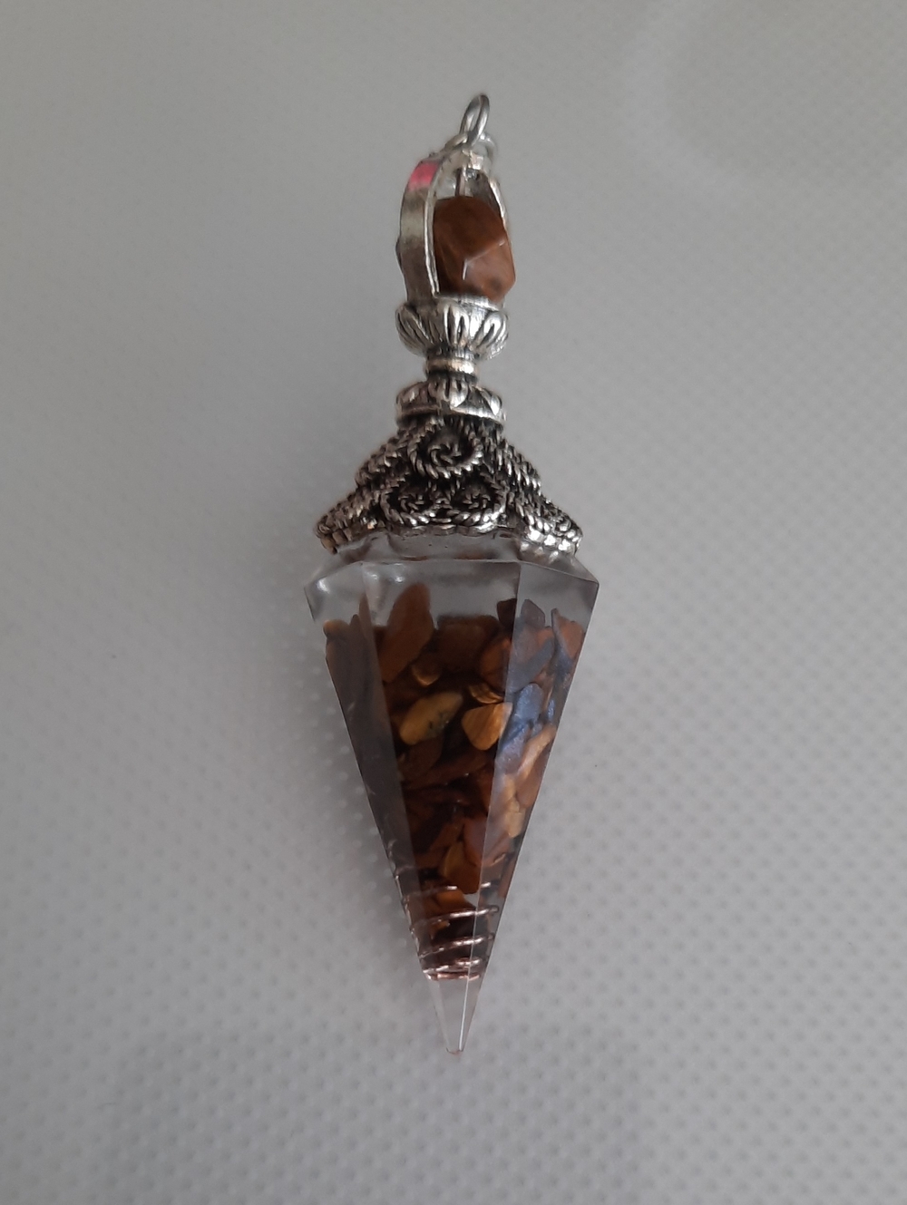 Brown Gemstone Crystal Pendant Necklace